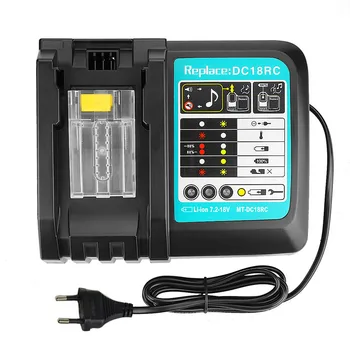 

DC18RCT Li-ion Battery Charger 3A Charging Current for Makita 14.4V 18V BL1830 Bl1430 DC18RC DC18RA Power tool and 1A Charger