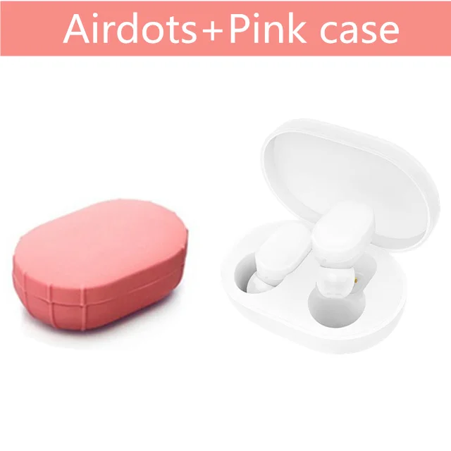 add pink case Xiaomi mi AirDots TWS Bluetooth наушники беспроводные наушники-вкладыши гарнитура с mi c и зарядной док-станцией Молодежная версия - Цвет: add pink case