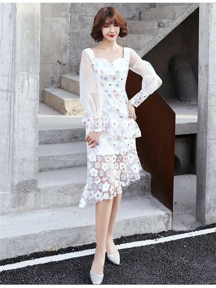 It's YiiYa Cocktail Dress Full Sweetheart Plus Size Tiered Woman Party Dresses Straight Above Knee Robe Cocktail Gowns E878