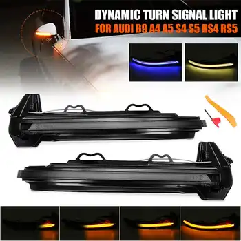 

2PCS Dynamic Blinker LED Turn Signal Side Mirror Lights Indicator Flasher for Audi A4 A5 B9 S4 S5 RS5 2017 2018 2019
