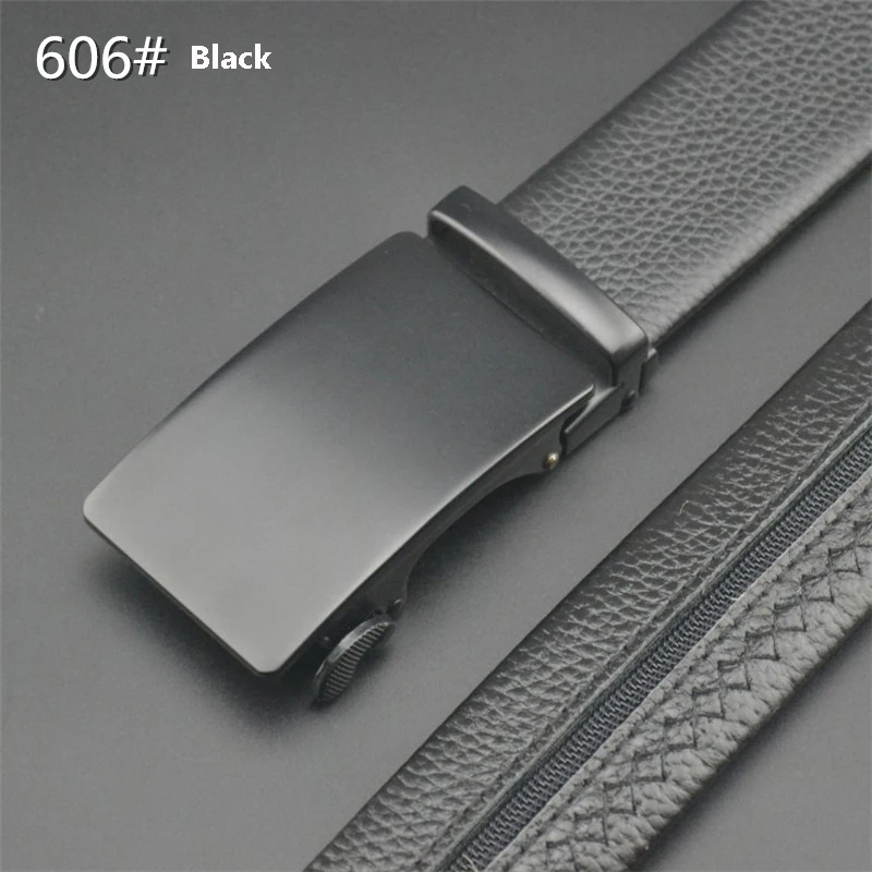 Nuleez real leather belt men to hide money in black and coffee automatically lock head belt strap fashion new gift for boyfriend