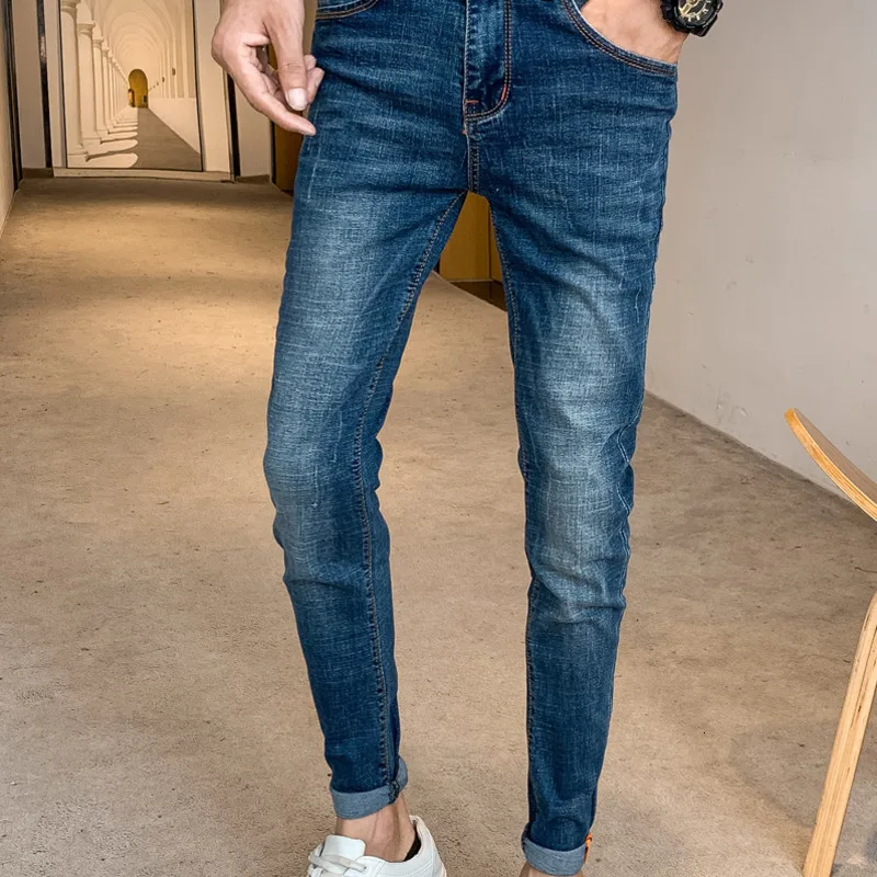 Jeans Men s Slim Fashion Washed Solid Color Casual Jean Pants Men Streetwear Wild Hip Hop 4