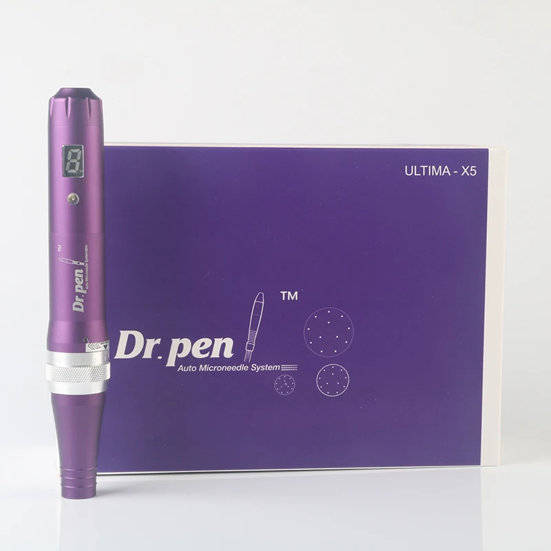 Новейшая dr. pen X5-C Проводная микроиглы терапия система ручка для мезотерапии с винтом и иглой картридж цифровой дисплей экран Дерма ручка