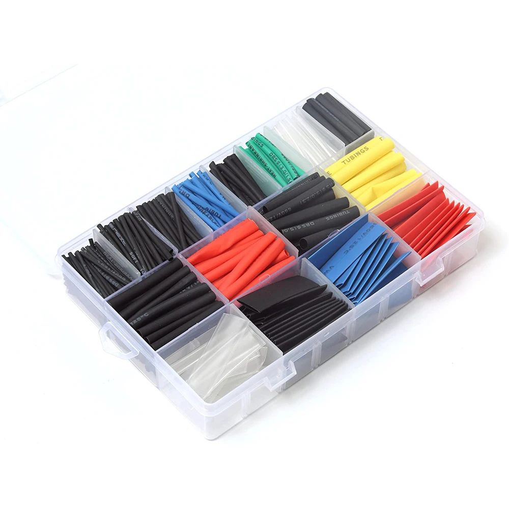 

580pcs 2:1 Heat Shrink Tube 6 Colors 11 Sizes Tubing Set Combo Assorted Sleeving Wrap Cable Wire Kit for DIY