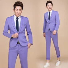 Tide Men Colorful Fashion Wedding Suits Plus Size 5XL Yellow Pink Green Blue Purple Suits Jacket and Pants Tuxedos Tide Men Colorful Fashion Wedding Suits Plus Size 5XL Yellow Pink Green Blue Purple Suits Jacket and Pants Tuxedos