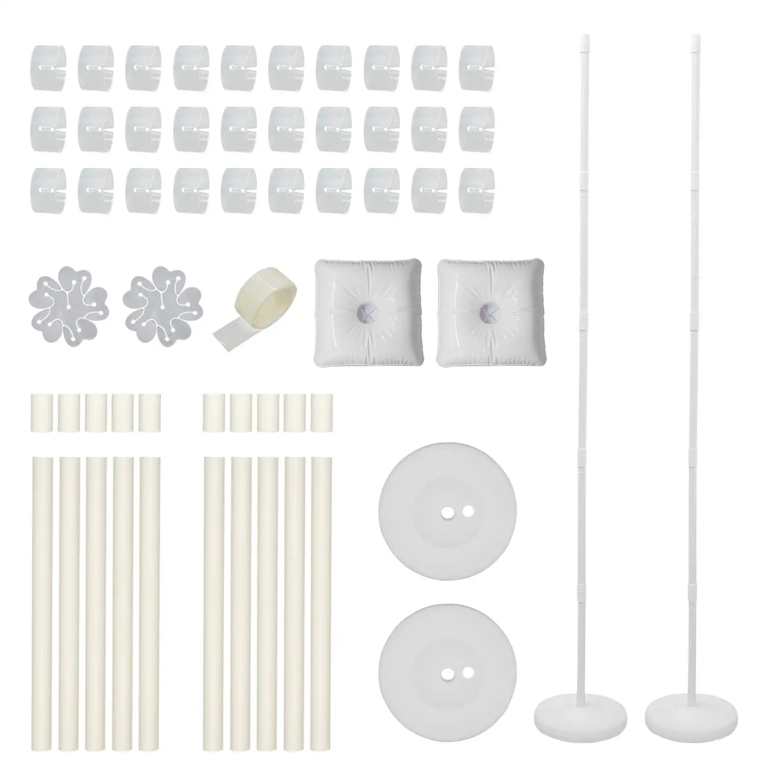  METABLE 2 Set Balloon Column Kit Base Stand and Pole 61 inch Height + 30Pcs Balloon Rings Balloon T