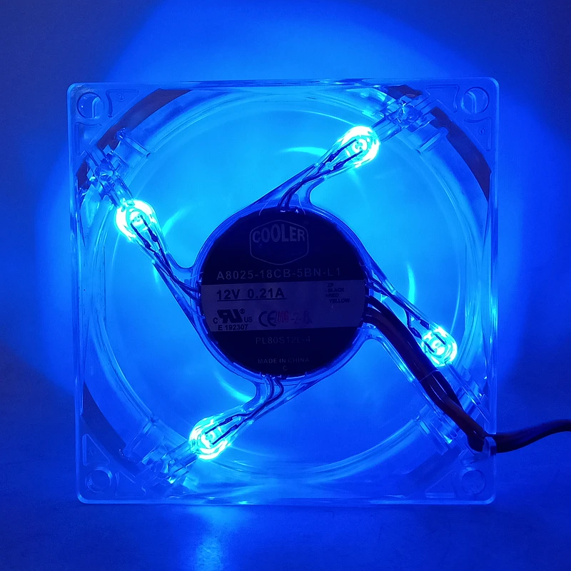 Ventilador Led com Multicolor e Azul Ventilador da Caixa do Computador 3pin Conector 4d 8025 80 mm 80x80x25 mm Novo - Imagem 3