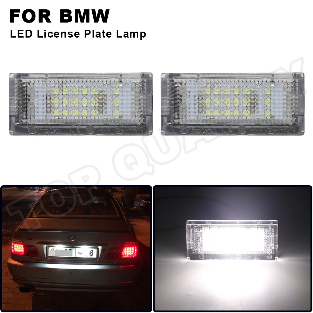 2Pcs SMD White LED License Plate Lights Number Lamp For BMW E46 3