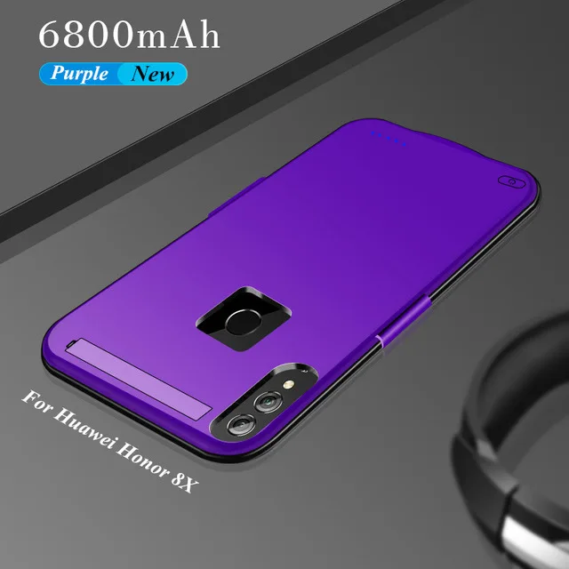 6800 мАч чехол для внешнего аккумулятора для Honor 8X чехол для зарядного устройства чехол для huawei Honor 8X чехол для зарядного устройства - Цвет: Purple