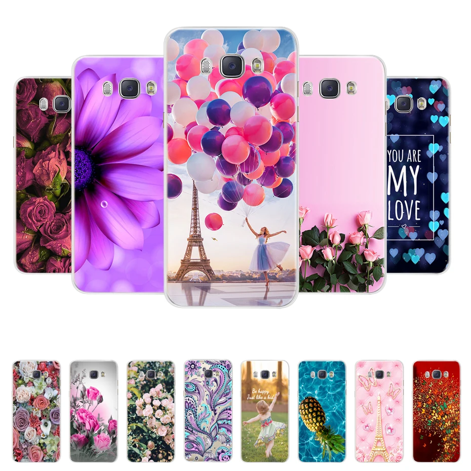 Чехол для Funda Samsung Galaxy J5 2016 J510 J510F защитный чехол телефона с цветочным рисунком