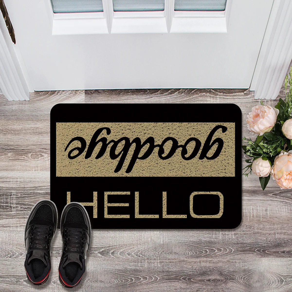Hello Goodbye коврики для входного пути Крытый Низкий профиль загрузки скребок для обуви коврики двери коврики для детей ПВХ катушки вход
