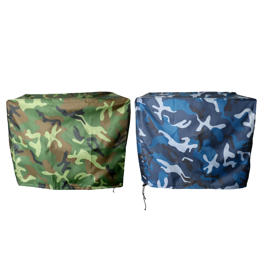 Marine Boat Motor Protector Cover, Set of 2 Oxford Fabric Engine Waterproof/Dust-proof Cover for 2-15 HP Engine