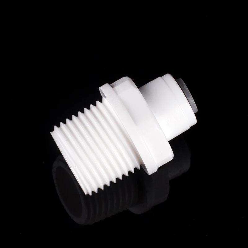 

1/4" OD Tube - 1/2" Male Thread Straight PE Pipe Fitting Hose Quick Connector Aquarium RO Water Filter Reverse Osmosis System