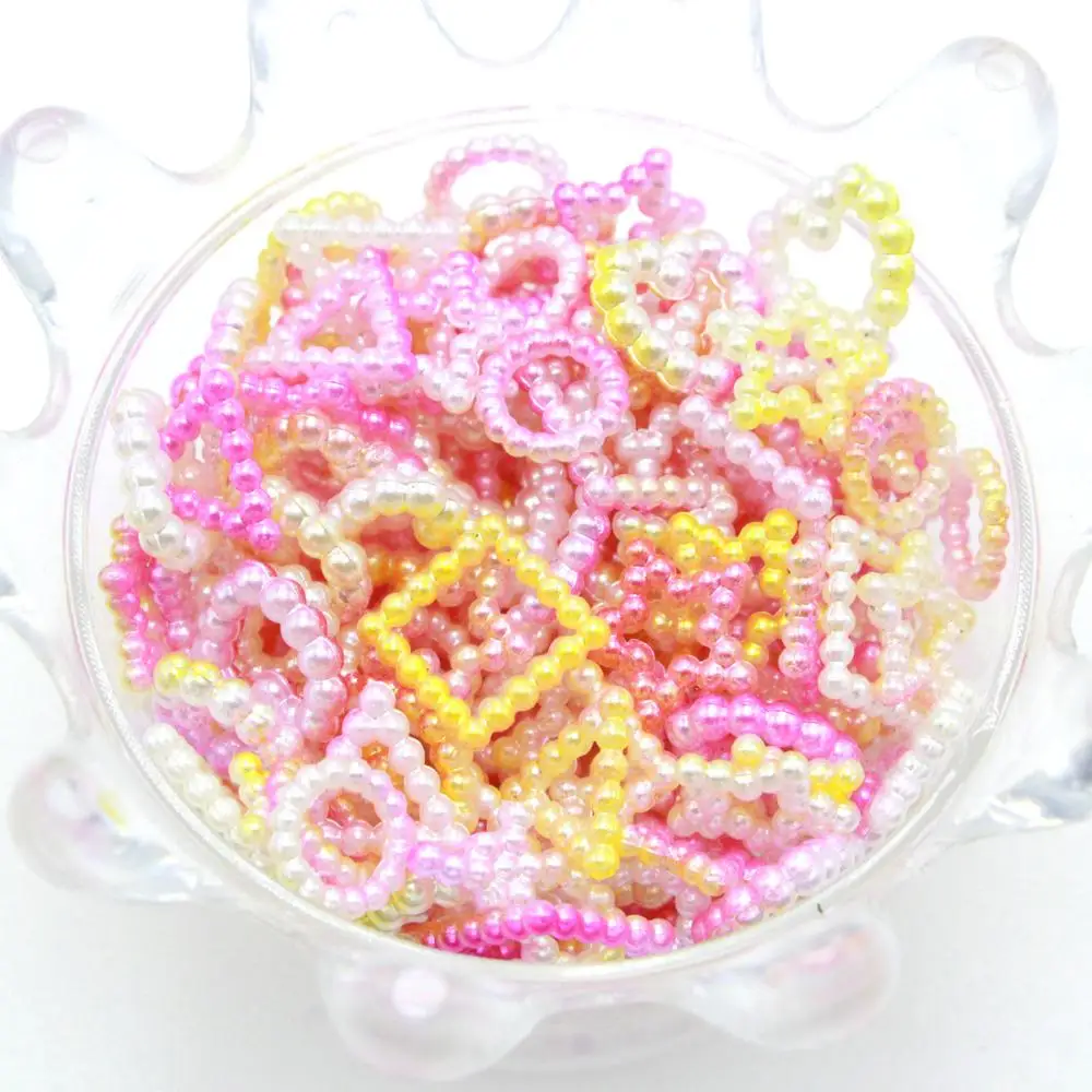 20g Assorted Unicorn Color ABS Pearl Bow Heart Flatback Cabochons DIY Resin Shaker Charms Molds Stuff Moon Star Slime Fillings