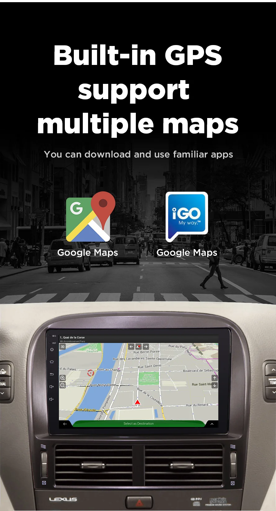 Flash Deal Android 8.1 Car Multimedia Player For Lexus LS430 9 inch RAM 2G ROM 32G GSP Multimedia Stereo Auto Radio Unit Player 1999-2006 4