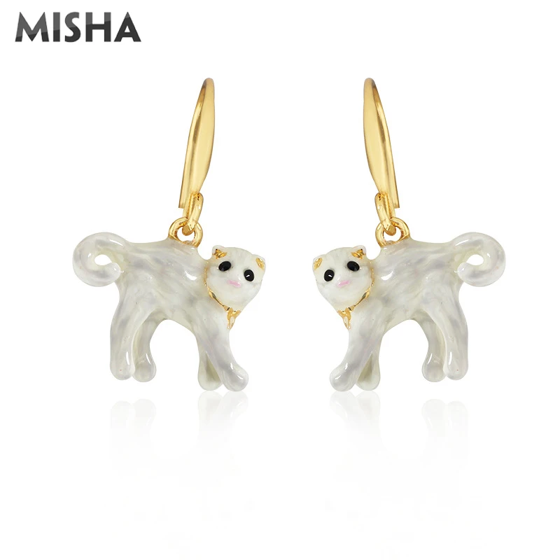 MISHA Модные Ювелирные наборы для женщин ручной работы эмалированная глазурь красивое колье с котом серьги Ювелирные наборы для девушек подарки для дам