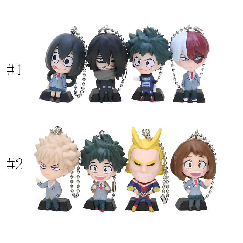 

4pcs/set Anime My Hero Academia Figure Midoriya Izuku Todoroki Shoto Ochaco Uraraka Figure Model My Hero Academia Keychain Toys