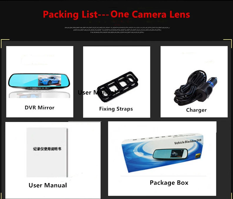 4.3 Inch Car DVR Camera Full HD 1080P Rearview Mirror Digital Video Recorder Dual Lens cam Auto Registrator