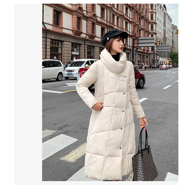 Long Stand Collar Parka Women Winter Jacket Cotton Padded Warm Thicken Ladies Long Loose Coats Parka Womens Jackets