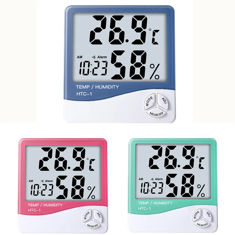 

Digital Room LCD Thermometer Electronic Temperature Humidity Meter Hygrometer Weather Station Indoor Outdoor With Alarm Clock