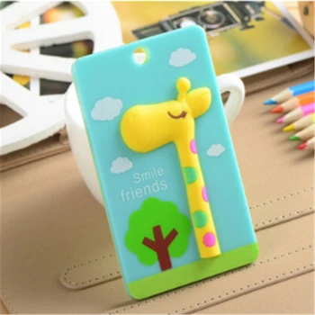 

Three-dimensional Silicone Cartoon Plastic Student Bus Card Set Men And Women Card Package Business Card Package With Keychain