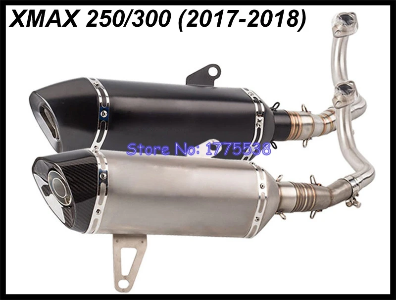 L: 470 мм Глушитель для мотоцикла+ Соединительная труба для 17-18 XMAX 250 XMAX 300 труба из углеродного волокна для мотоцикла соединение глушителя