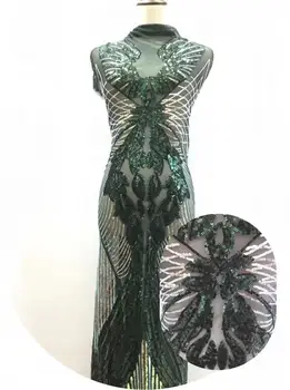 

Cyndi-9.9920 embroidered Mesh Tulle fabric Factory price sequins Nigerian lace fabrics