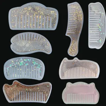 

10Pcs Crystal Epoxy Resin Mold Comb Casting Silicone Mould DIY Crafts Making Too