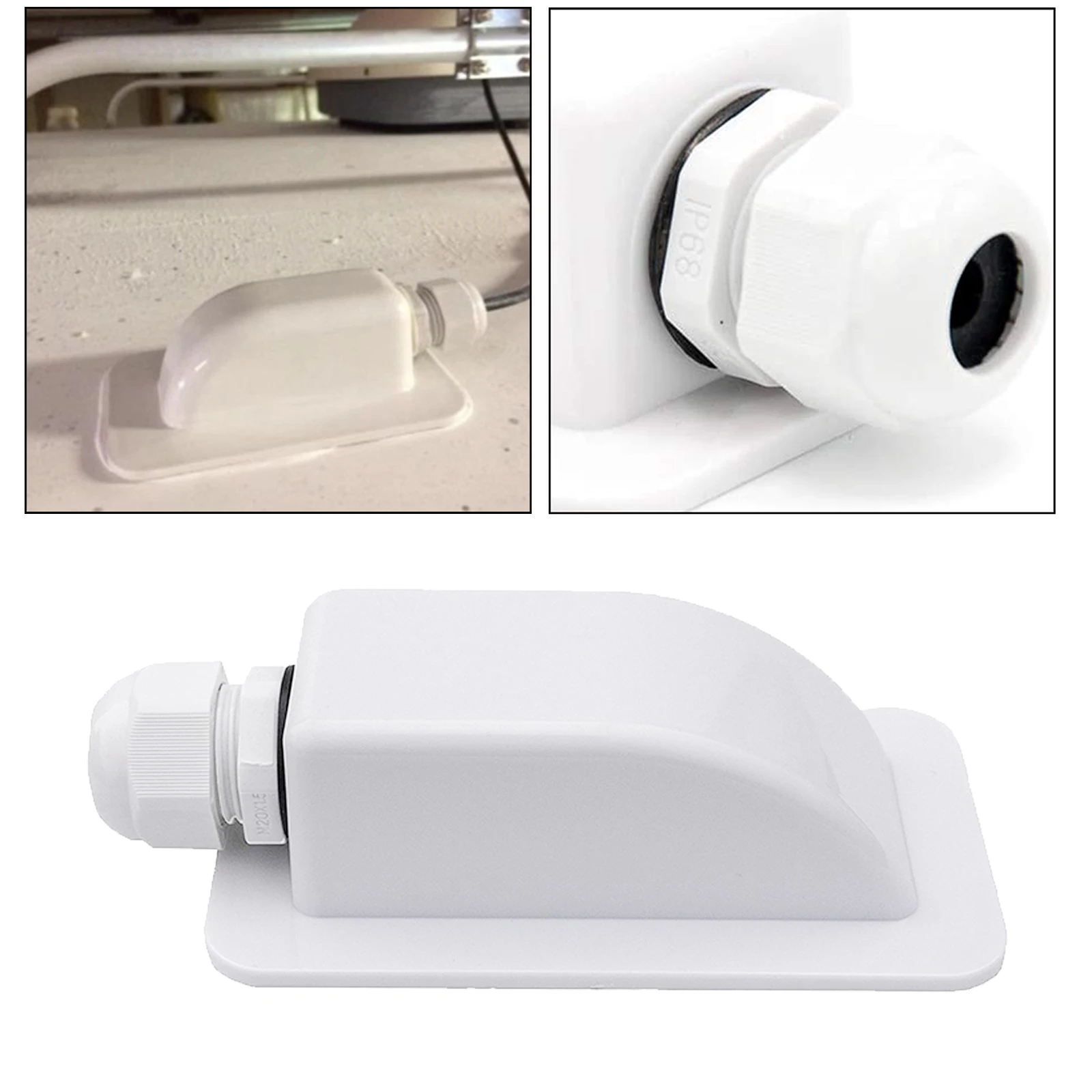 ABS Solar Panel RV Single Cable Entry Gland Box Waterproof Universal White