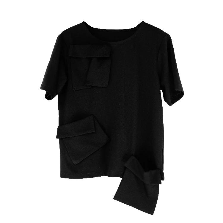XS-6XL новая мужская одежда стилист волос DJ дизайн сшивание карман Футболка оригинальная плюс размер костюмы - Цвет: Черный