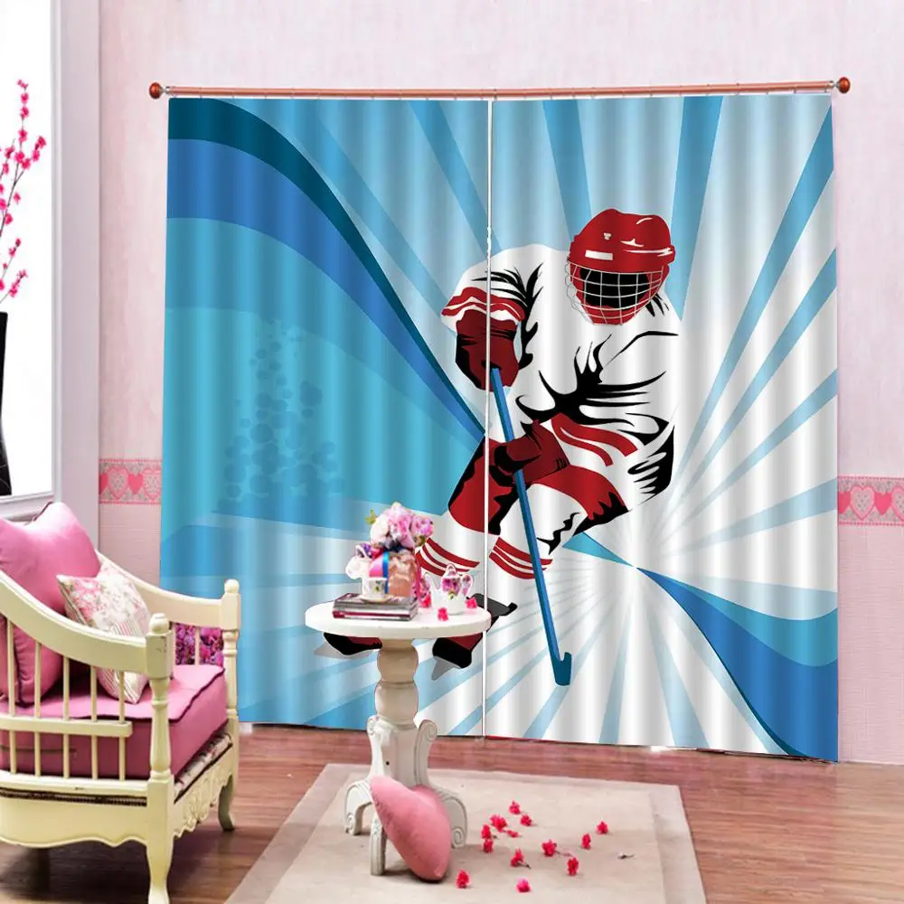 Custom Cartoon Character sports Curtain For Living room bedroom blackout Window Drapes Decor Set ( left and right side ) | Дом и сад