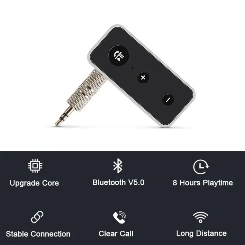 3 5mm AUX Audio Wireless Handsfree Adapter Stereo Music MP3 Bluetooth 5 0 Receiver Car Kit For Headphone Speaker