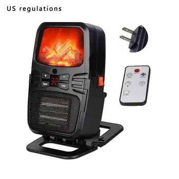 

Mini 3D Simulation Flame Electric Heater Fast Hot Portable Air Conditioning Fan Home Desktop Heater EU/US with remote control