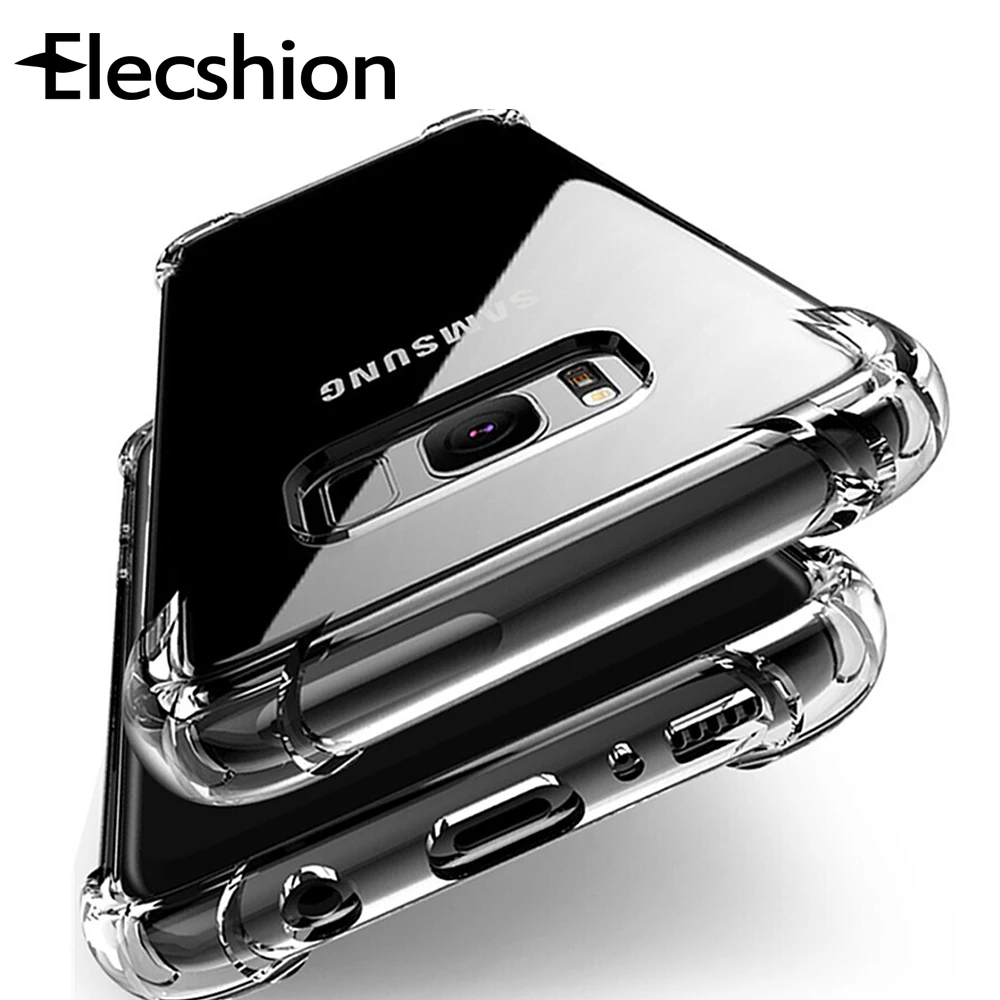 

For Samsung Galaxy S8 S9 Plus Airbag Transparent Case Silicone TPU Coque For Samsung Note 8 9 S10 Plus Lite Phone Bumper Covers