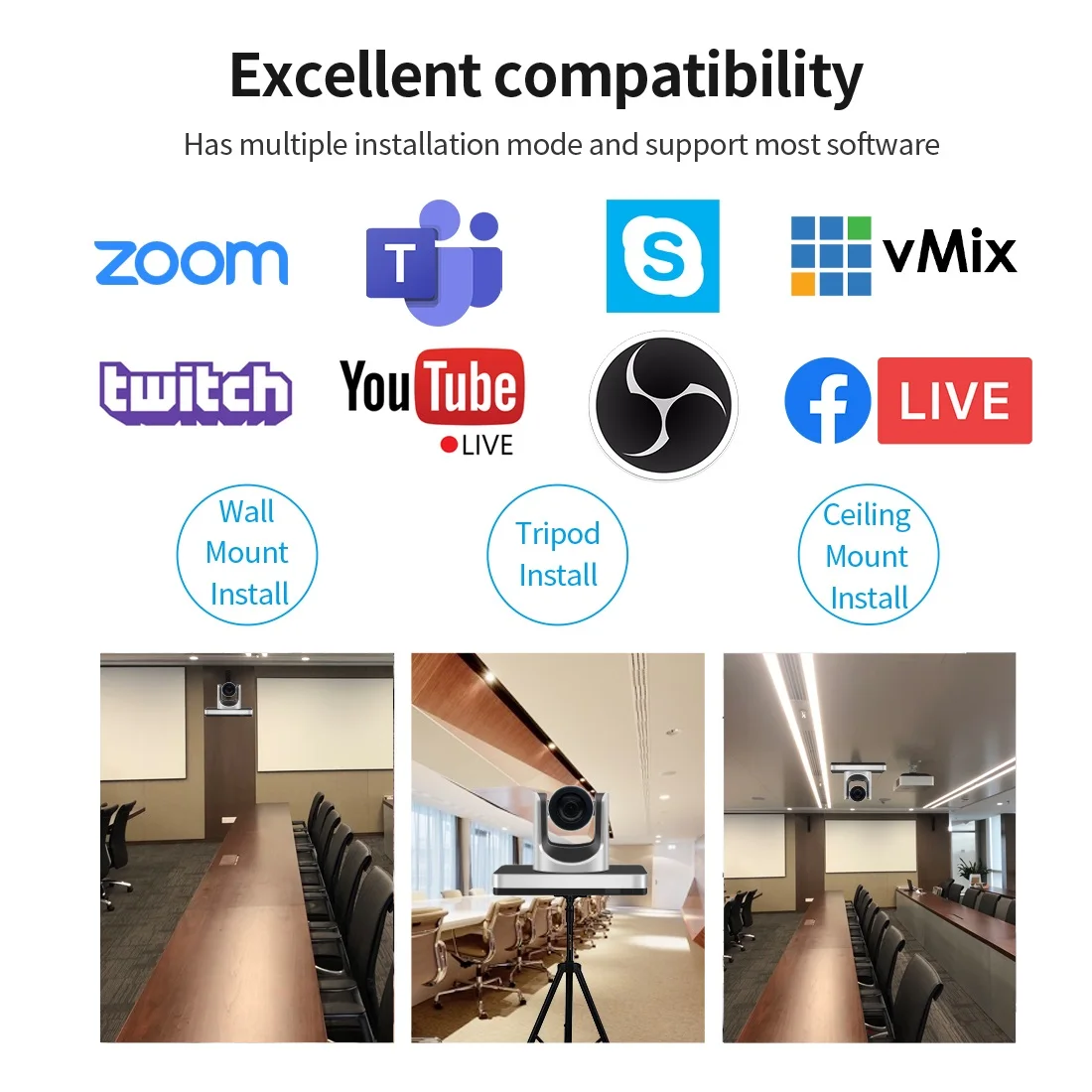 SMTAV 20X+16X Church Broadcasting NDI HX Camera Video conference camera with POE HDMI SDI output ptz ndi conference camera