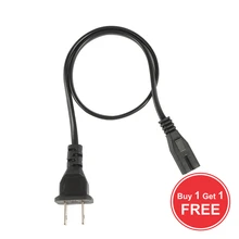 Купить 1 получить 1 бесплатно шнуры питания адаптер питания переменного тока Кабель Разъемы 2 pin 2-зубец 50 см США штекер дропшиппинг