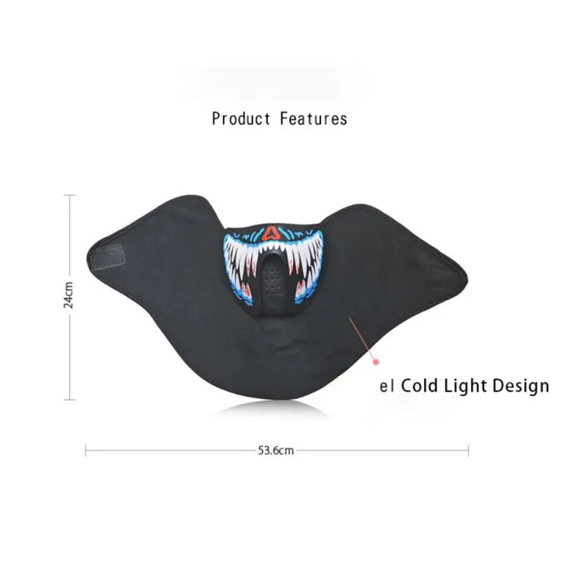 Halloween LED Mask Cold Light EL Music Sound Control Luminous Mask Light Up Bar Party Supplies Riding Warm Mask
