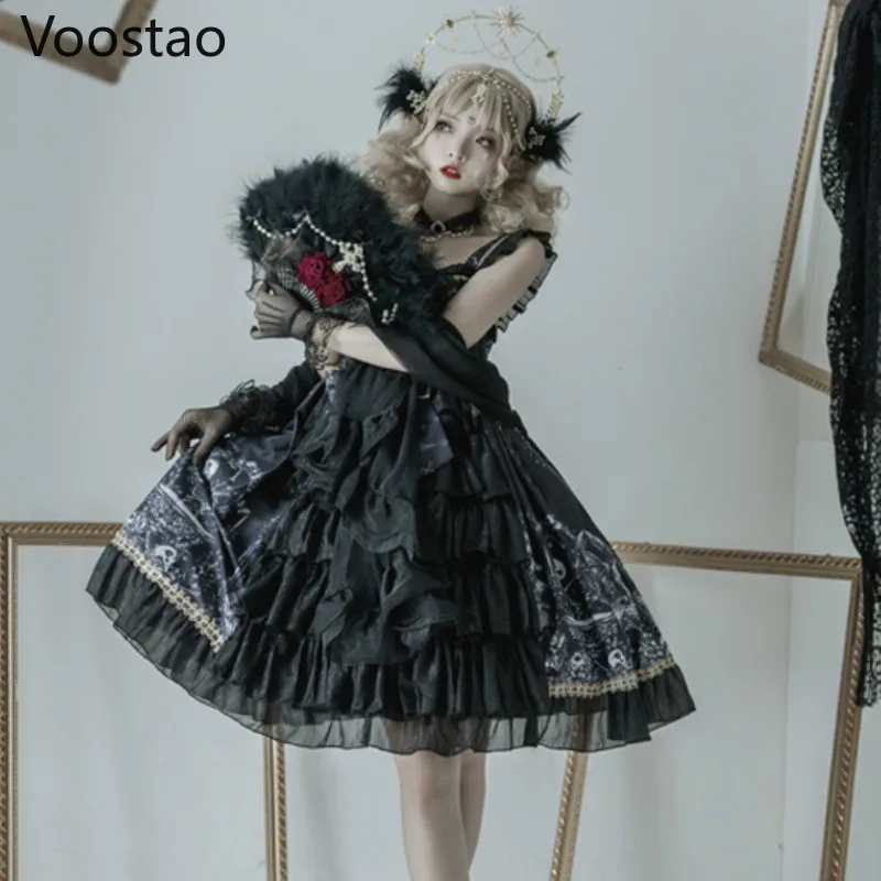Japanese lolita JSK dress dragon witch gothic vintage Victorian princess party lolita dress