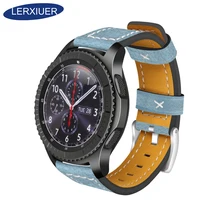 Gear S3 frontier кожаный ремешок для samsung Galaxy 46 мм huawei gt amazfit bip 22 мм correa наручный браслет аксессуары для наручных часов