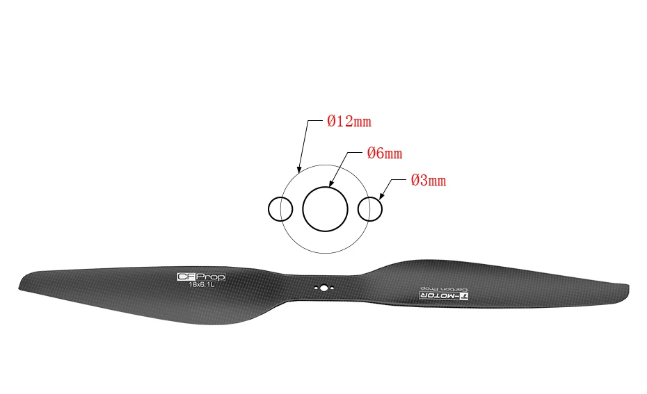 T-Motor P18 inch CF Prop - Profession P18*6.1"P18x6.1 CW + CCW polished Carbon Fiber Propellers for multicopter 7