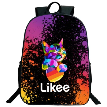 

Russia Style Likee Backpack Students Zipper Boys Girls Back to School Knapsack Cat LIKEE App Teenagers Laptop Rucksack