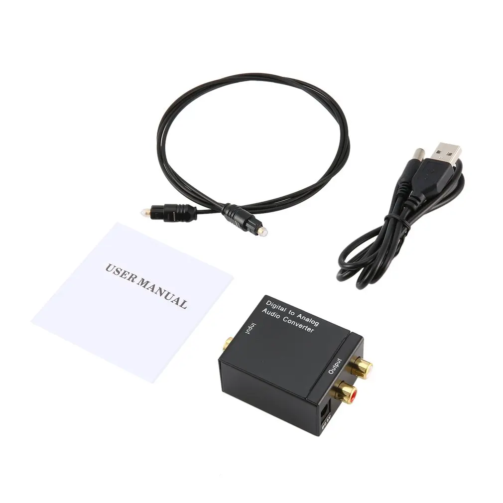 

Digital Optical Coaxial Toslink Signal to Analog Audio Converter Adapter RCA Digital To Analog Audio Converter Black