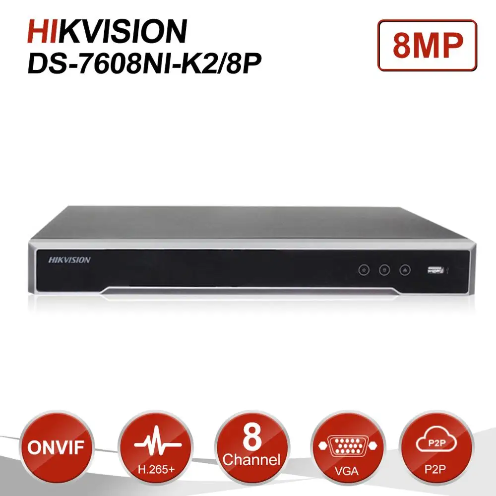 Hikvision встроенный Plug& Play 4K NVR с 16CH/8CH 2 SATA Интерфейсы максимальная поддержка 8MP разрешение DS-7616NI-K2/16 P& DS-7608NI-K2/8 P