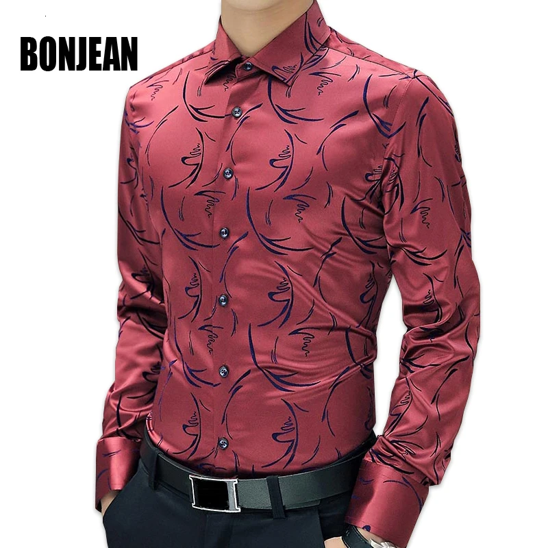 Дропшиппинг новое прибытие Роскошная классическая мужская рубашка с длинным рукавом Цветочные мужские дизайнерские рубашки Pxp03