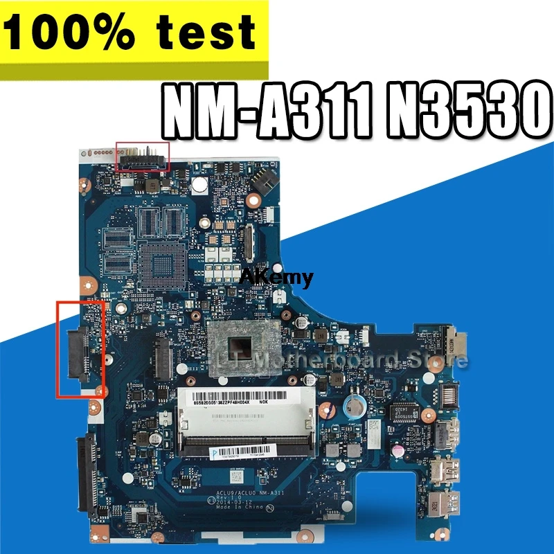

Brand New !!! ACLU9 / ACLU0 NM-A311 Motherboard for Lenovo G40-30 laptop Motherboard ( for intel N3530 CPU ) 100% tested