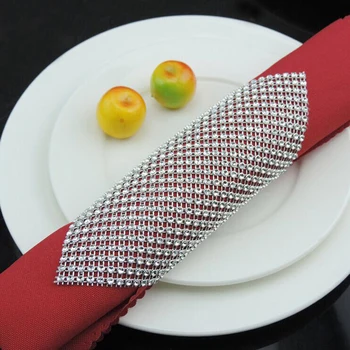 

20pcs Napkin Ring Chairs Buckles Gold Silver Wedding Event Decoration Crafts Rhinestone Bows Holder Handmade Party Supplies