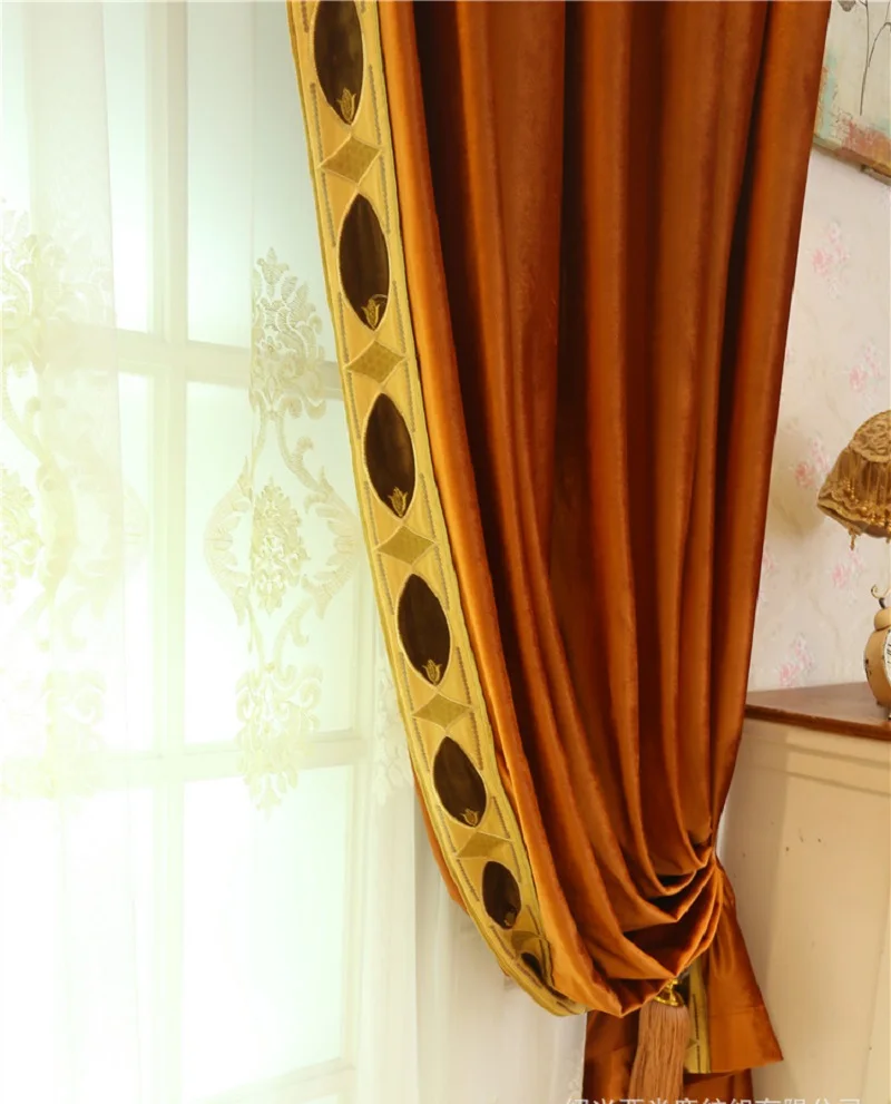 

European Style Italian Velvet Curtain White Pile Yarn for Living Room Solid Color High Shading Curtains for Bedroom Custom Made