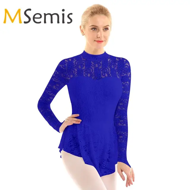 US $14.47 Women's Ballet Leotard Costumes Figure Ice Skating Roller Clothing Female Gymnastics Swimsuit for D