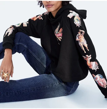 

Cartoon Print Streetwear Sweatshirts Women Autumn 2019 Hoodies Long Sleeve Casual Oversized Hoodie Knitted Sweatshirts