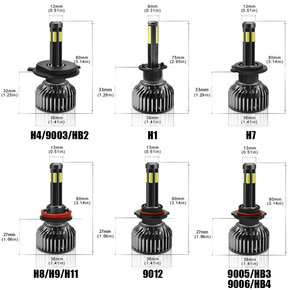 H7 светодиодный 72W Canbus лампы H4 H1 H8 H11 9005 HB3 9006 HB4 9012 светодиодный фары лампы для осветительных приборов для Авто 12V 8000LM 6000K